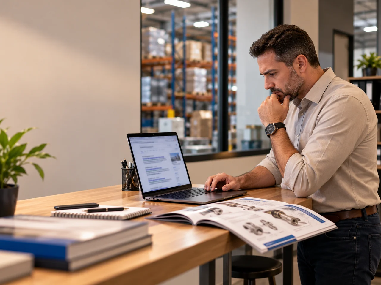 Comprador de uma empresa B2B pesquisando fornecedores no Google