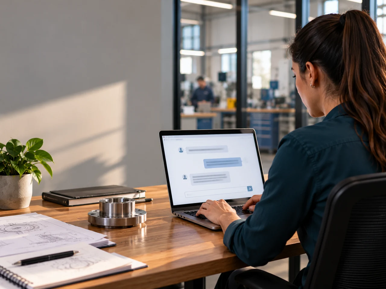 Pessoa pesquisando fornecedores em um assistente de inteligência artificial